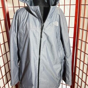The North Face Men's Hooded Raincoat in Light Gray